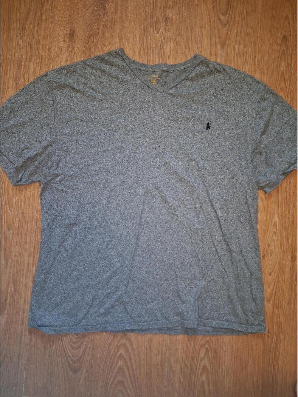Polo Ralph Lauren V Neck Shirt Mens 2XB Big Gray Cotton